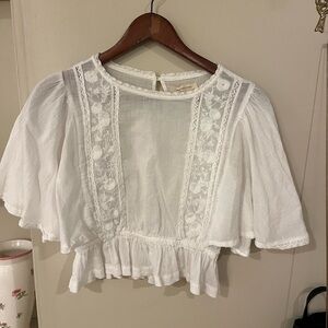 Urban Outfitters flutter embroidered blouse